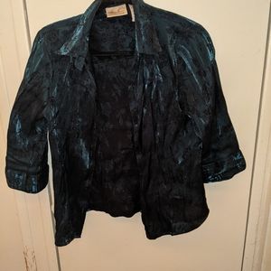 KATHIE LEE PLEATED RAYON BUTTON DOWN